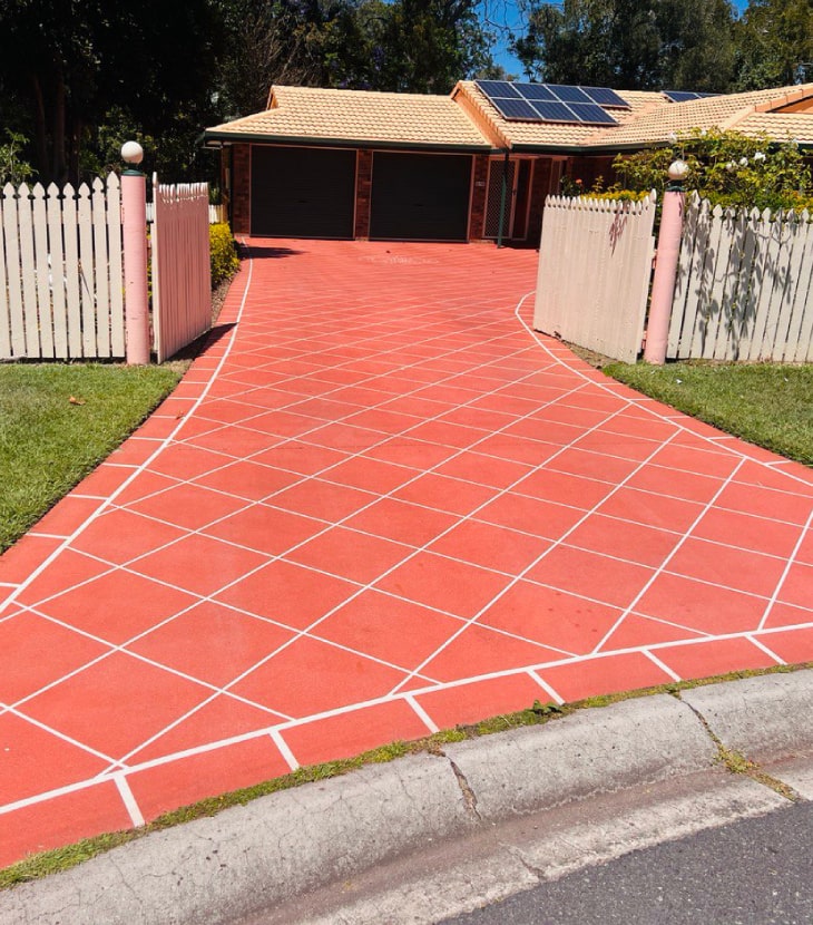 Transforming Driveways with Precision – Holiday-Ready Concrete Painting Project
